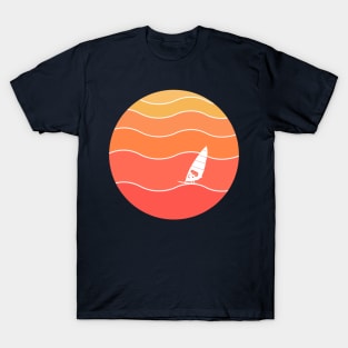 Windsurfing sunset waves T-Shirt